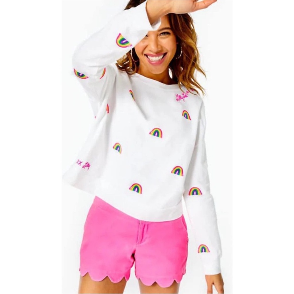Lilly Pulitzer Sheridan rainbow crewneck